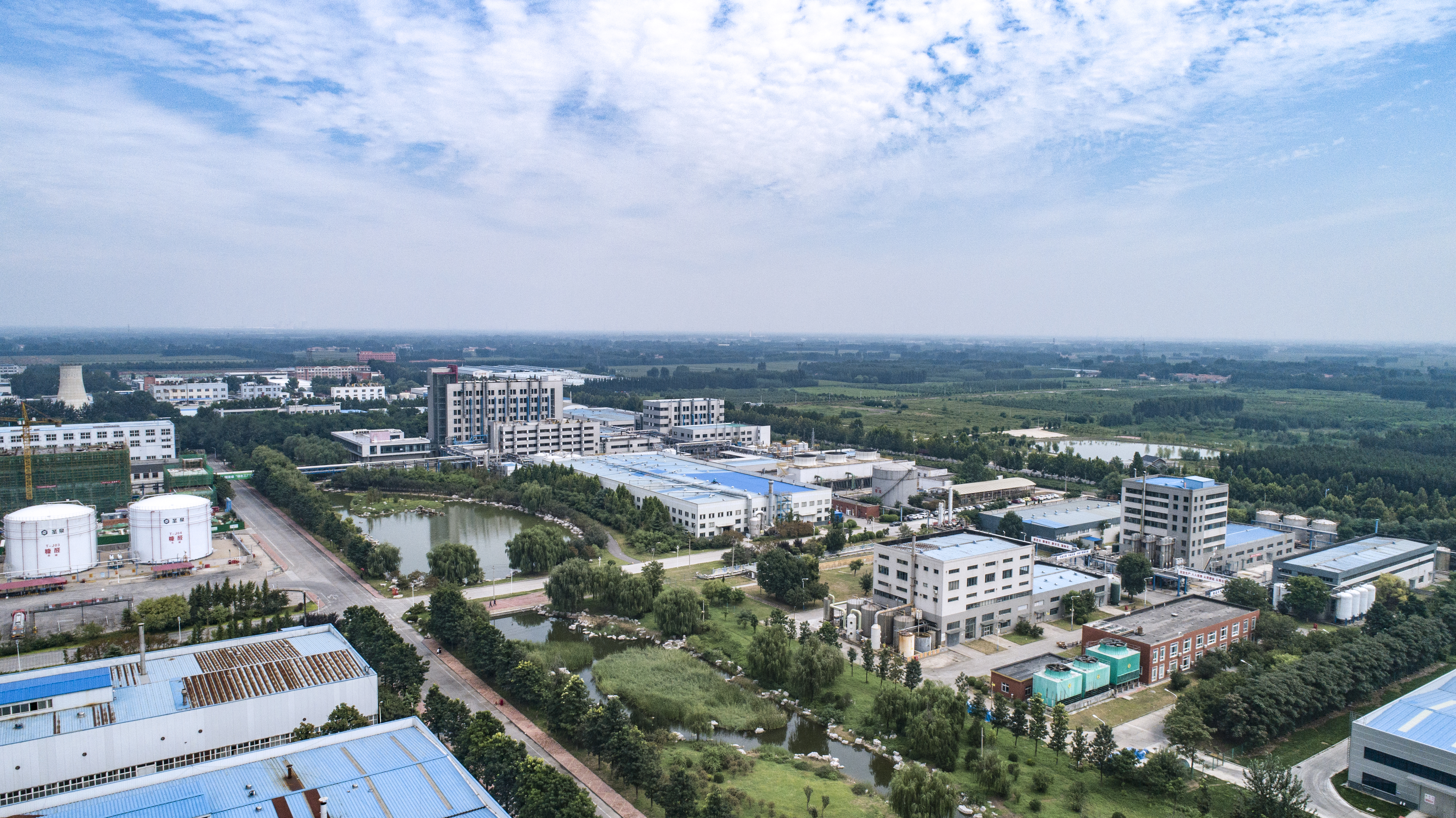 Ethanol production facility aerial view